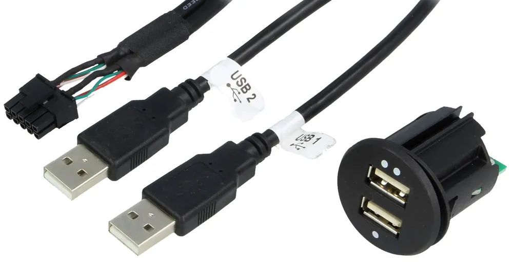 Montážní zásuvka 2x USB s kabelem 0,9 m Omezená Nabídka