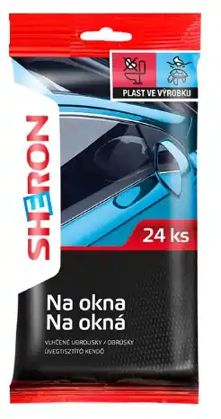Vlhčené čistící ubrousky na okna, balení 24 kusů Časově Omezené