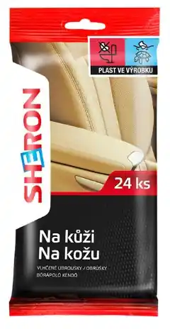 Vlhčené čistící ubrousky na kůži, balení 24 kusů Oblíbený