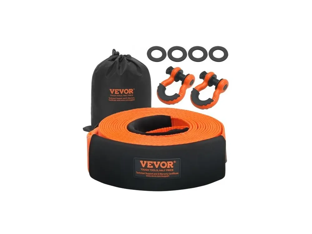 Sada pro vyprošťování tažného popruhu pro vysoké zatížení, 3" x 30 stop (MBS-36 000 liber), popruh pro naviják Tree Saver, trojitě zesílená smyčka a ochranné návleky a úložný vak, 3/4" D-kroužky, pro nákladní automobily, jeepy, SUV, čtyřkolky Kup Teď