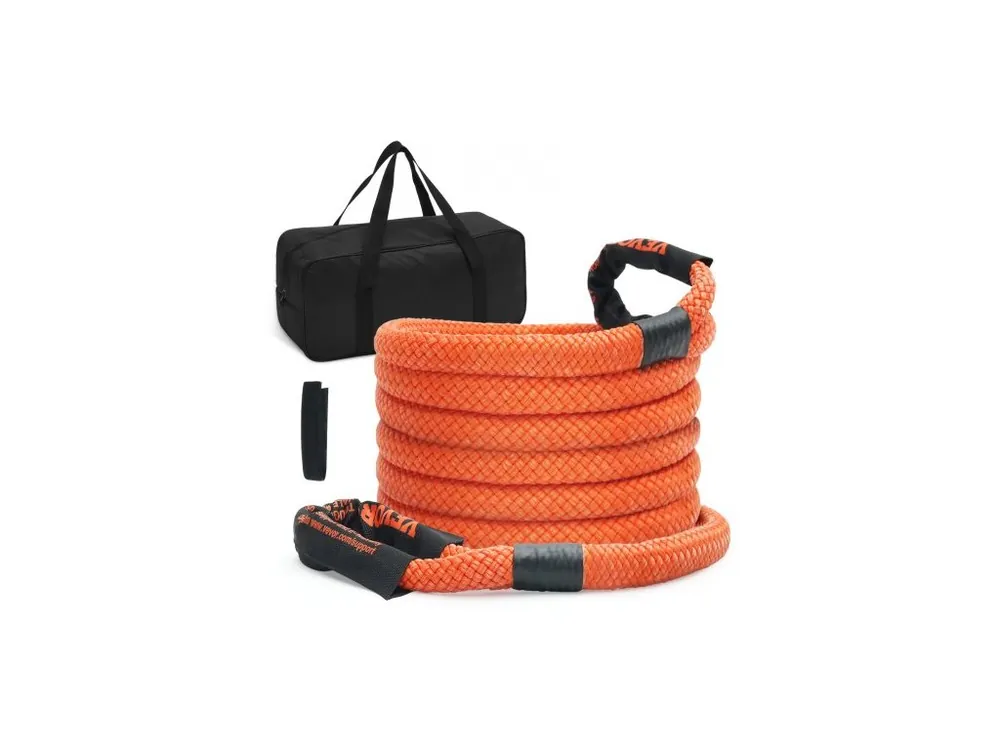Tažné lano 7/8" (2,2 cm) x 20‘/6,1 m pro kinetické záchranné tažení, 30 580 liber/13 876,4 kg, odolný popruh pro terénní použití, extrémně odolný popruh s 30% pružností pro džípy, osobní automobily, nákladní automobily, čtyřkolky, UTV, SUV249 Nejlepší Cena