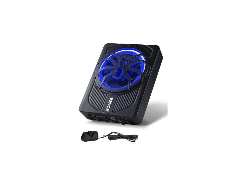 10" 440W subwoofer do auta pod sedadlo, tenké aktivní subwoofery do auta s modrým ambientním světlem, nízkoprofilový audio subwoofer pod sedadlo s vestavěným zesilovačem, dálkový ovladač pro SUV, auto, nákladní auto, obytný vůz Nejprodávanější