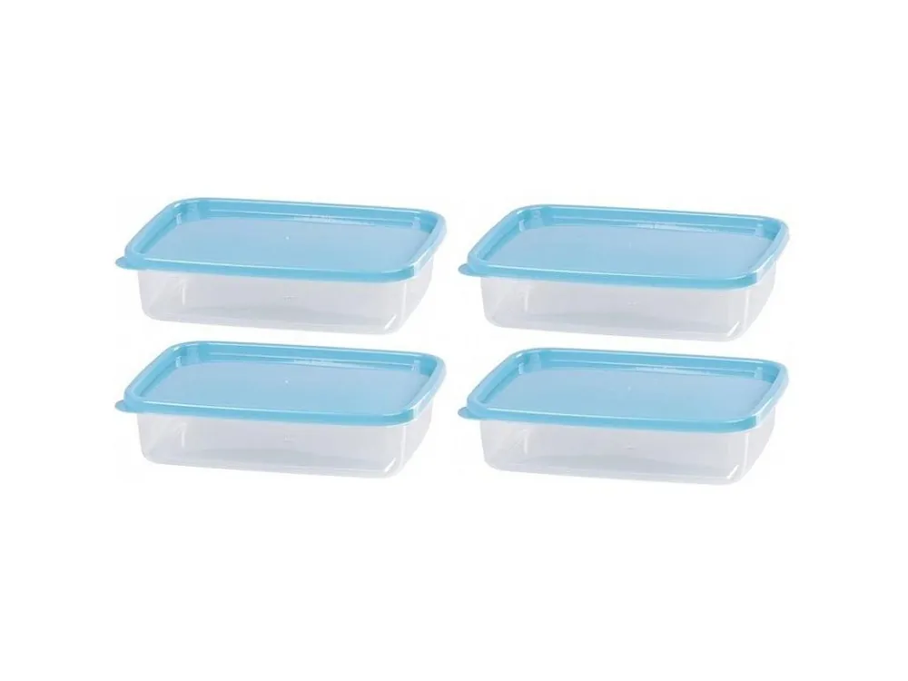 Vysoce Kvalitní Dóza obdélníková MagicHome, 1000ml, 21,5x15,5x5,5cm, Lunchbox, sada 4ks