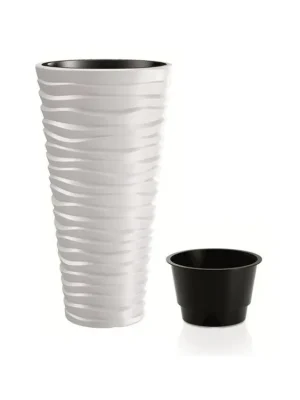 Akční Cena Květináč SAND SLIM bílý 34,9cm