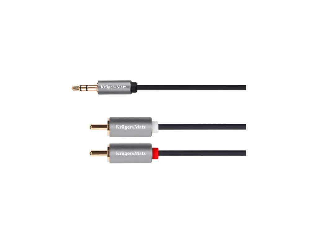 Kabel Jack 3.5mm stereo/2x Cinch 1m KRUGER & MATZ KM1218 Basic Sleva