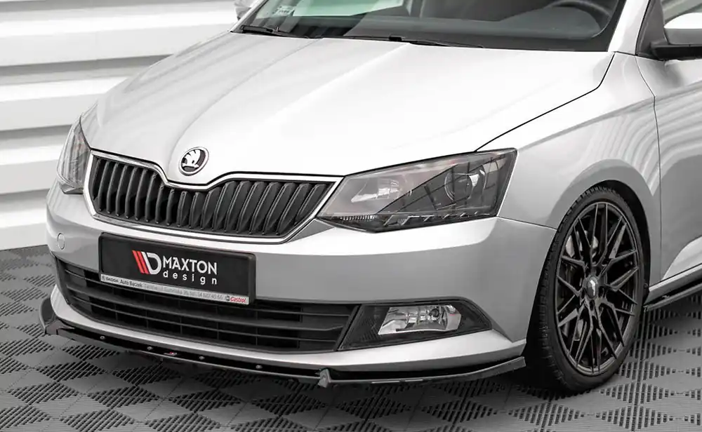 Škoda Fabia III-Spoiler předního nárazníku Mk3 (černý lesk V1) Maxton Cenová Bomba