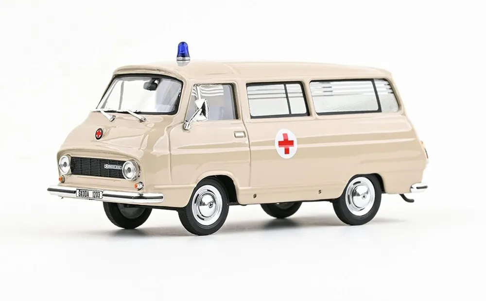Zlevněný Škoda 1203 mikrobus (1974) - ABREX - 1 43 - Sanitní vůz