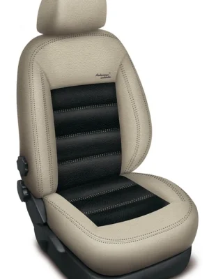 Autopotahy KIA PICANTO II, od r. 2011, AUTHENTIC LEATHER, béžovočerné Koupit Online
