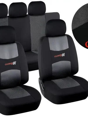 Potahy sedadel sada 9ks CARBON DARK černé AIRBAG Finální Výprodej