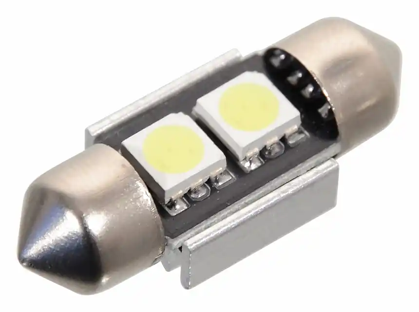 Levný Žárovka 2 SMD LED 12V suf. SV8.5 32mm s rezistorem CAN-BUS ready bílá